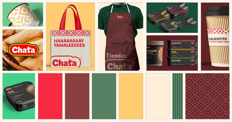 Overview of the logo and brand applications for the final result